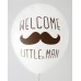 White Welcome Little Man Printed Balloons